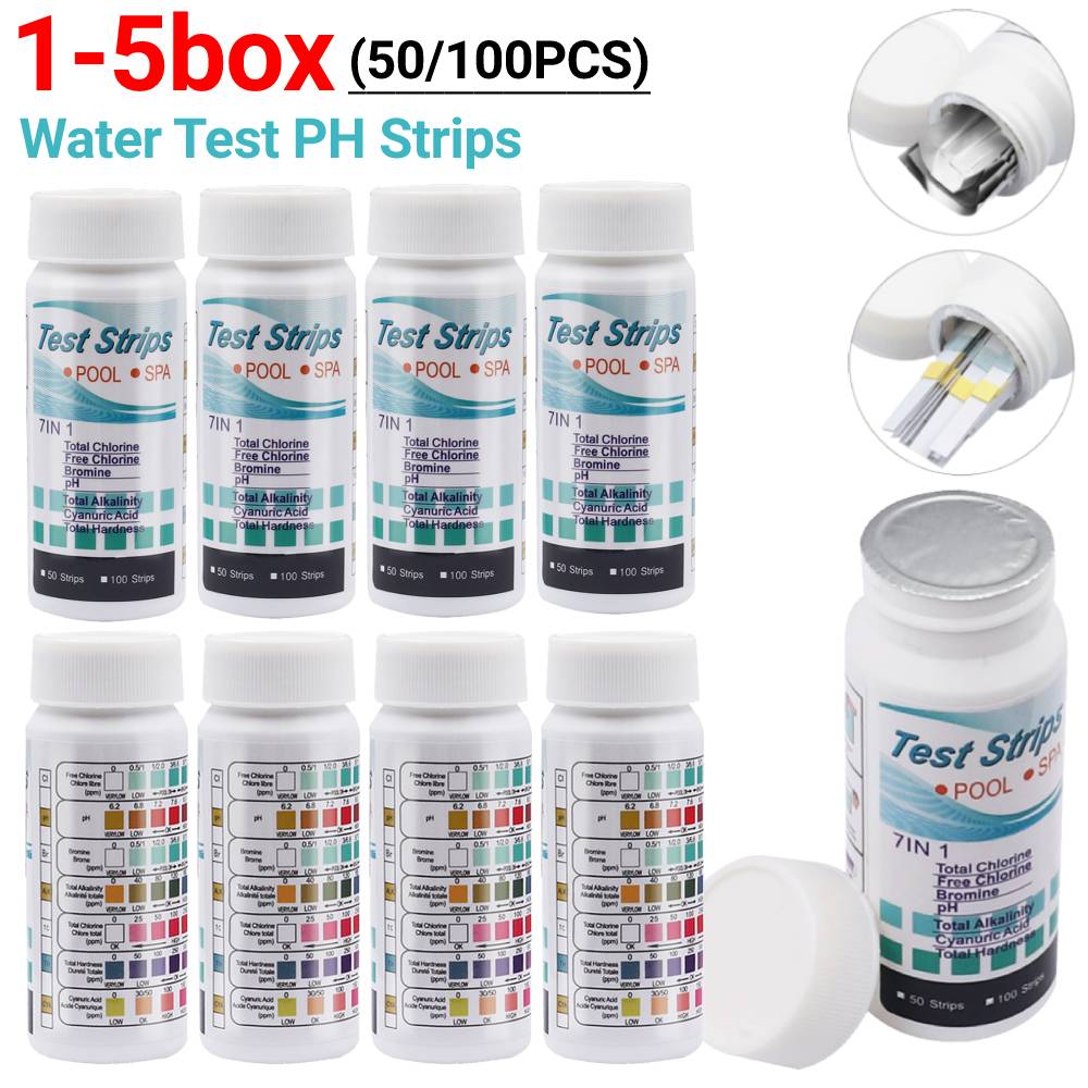 Aquarium Fish Accessories - 50/100PCS 물 테스트 PH 스트립 7-in-1