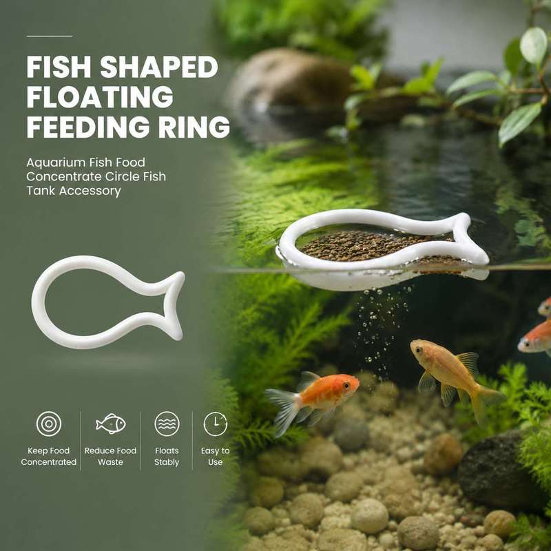 Aquarium Fish Food - 물고기 모양의 부유식 먹이 링, 어항
