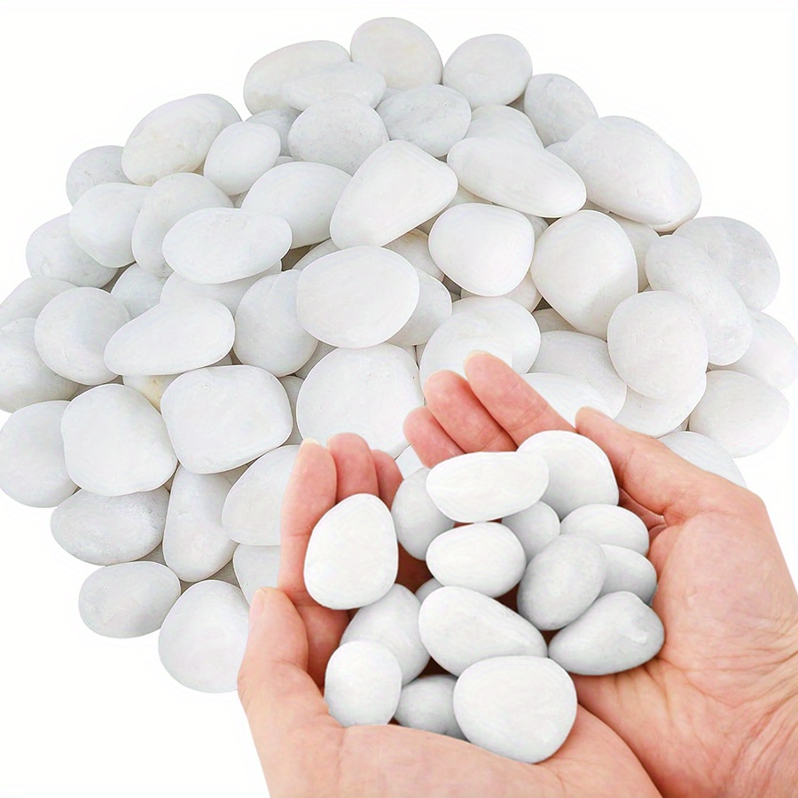 Aquarium Decoration Rock - 200/400g 흰색 고광택 천연 자갈 2-3cm