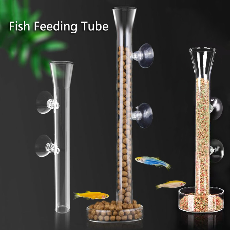 Aquarium Fish Food - 유리 수족관 피더 튜브 접시, 투명