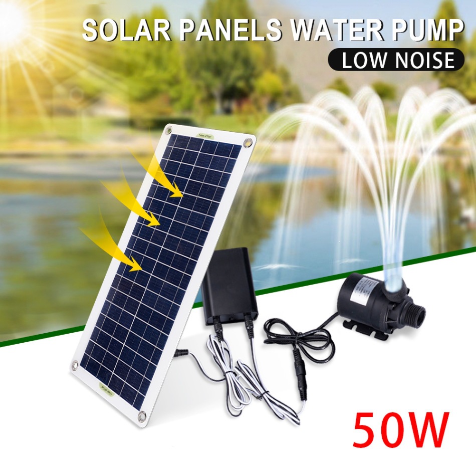 Aquarium Fish Accessories - 50W 태양광 워터 펌프 세트 저소음
