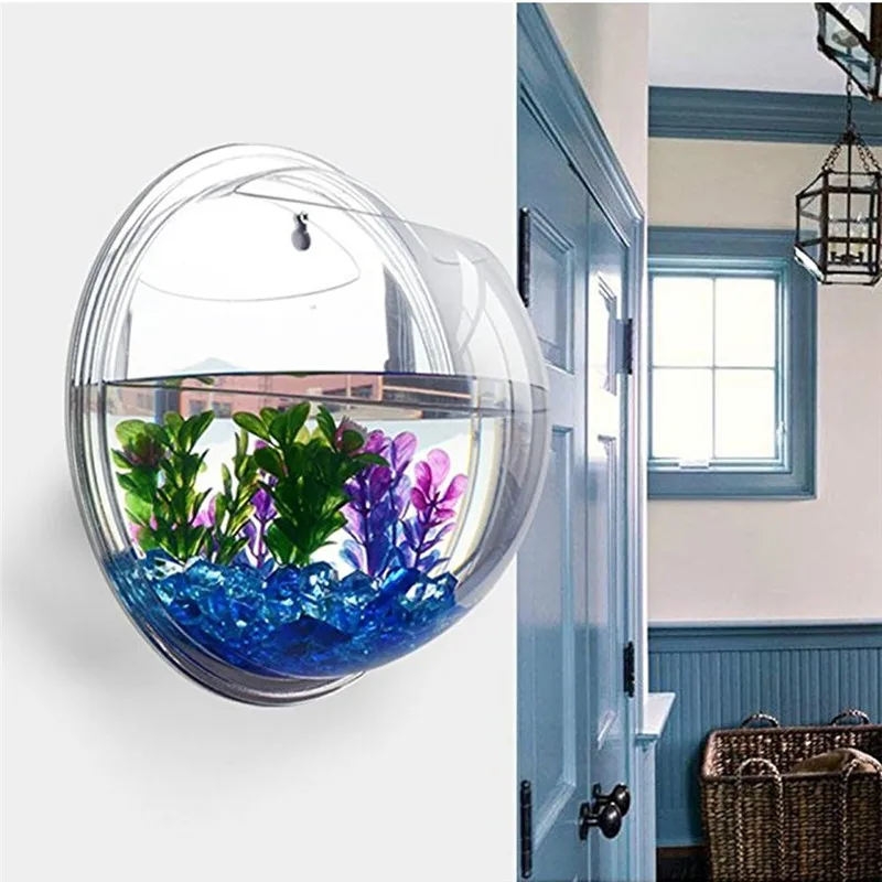 Aquarium Fish Names - 투명 아크릴 걸이식 벽 수족관, 식물