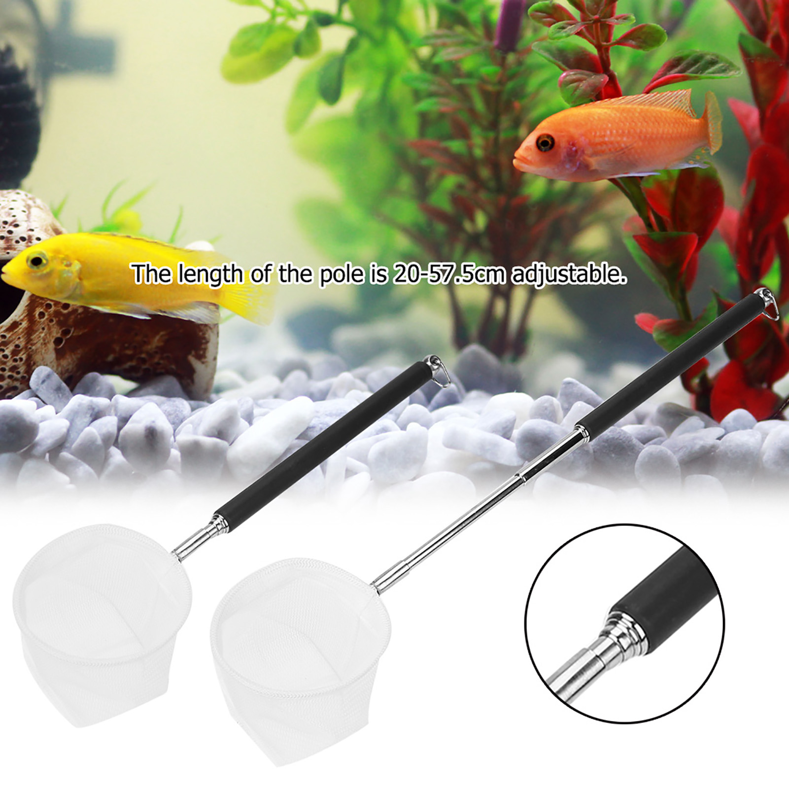 조절 가능한 수족관 낚시망 20-57.5cm 확장형 손 - Aquarium Fish Net 리뷰 및 가격