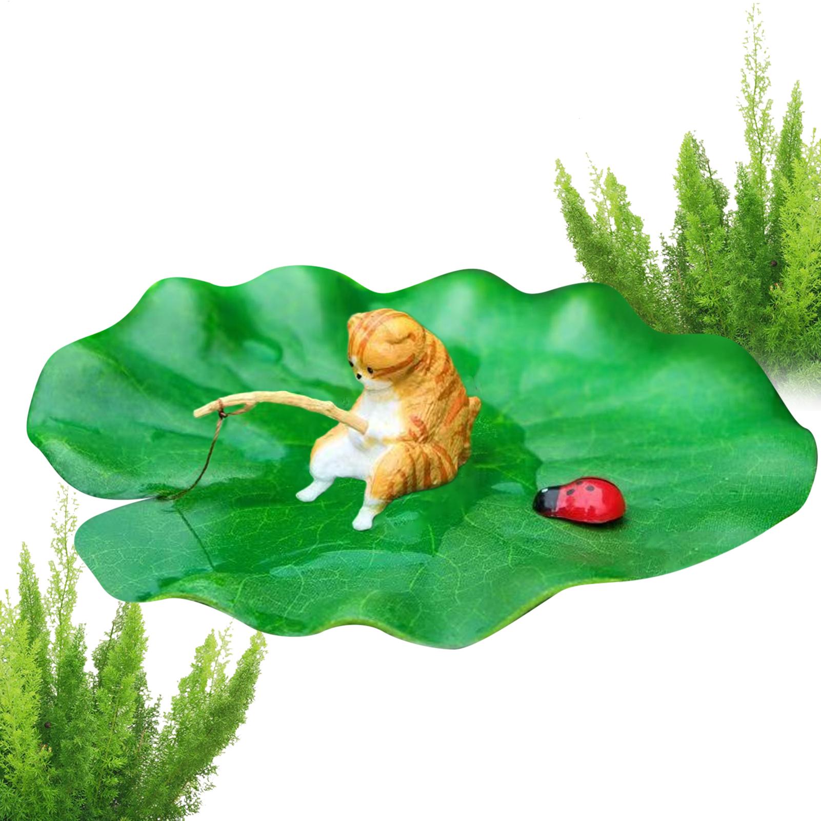 미니 플로팅 고양이 낚시 연잎 수족관 모형 장식 레진  - Aquarium Fish Names 리뷰 및 가격